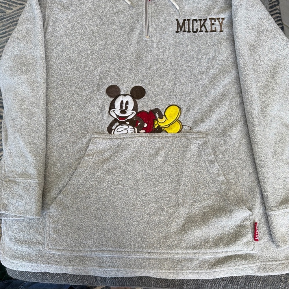 The Wonderful World of Disney Mickey Mouse Hoodie Sweatshirt- Grey Size 22/24 W - Picture 3 of 11